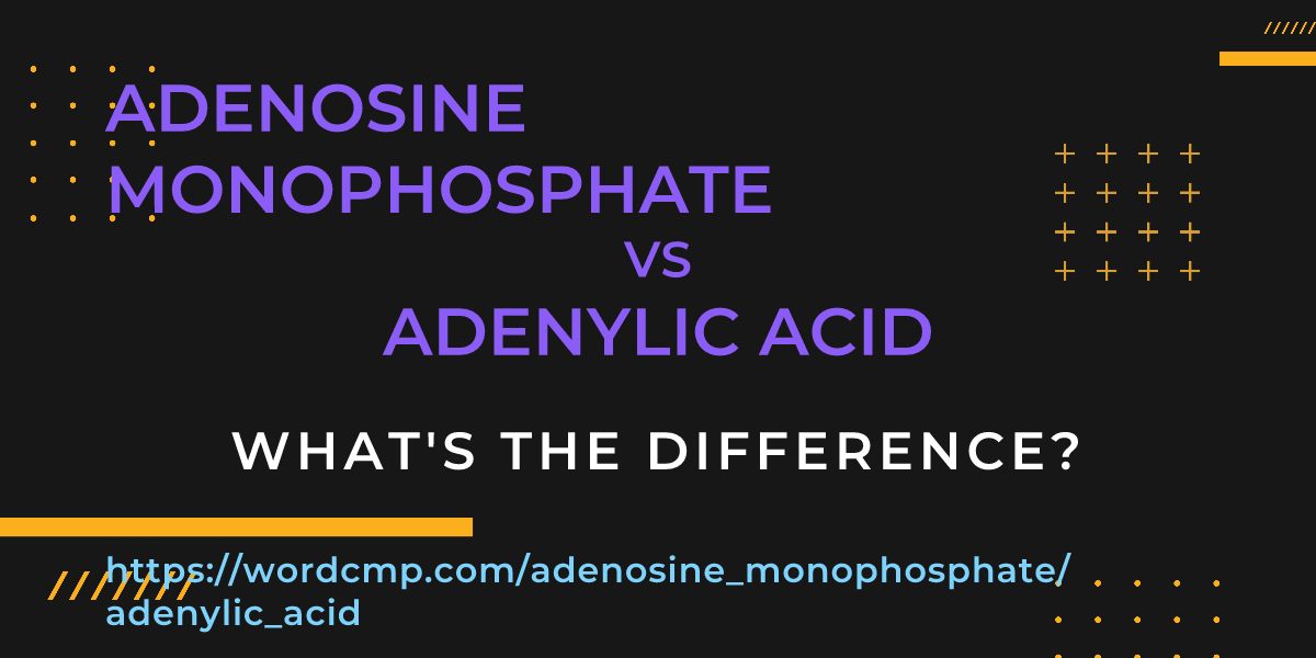 Difference between adenosine monophosphate and adenylic acid