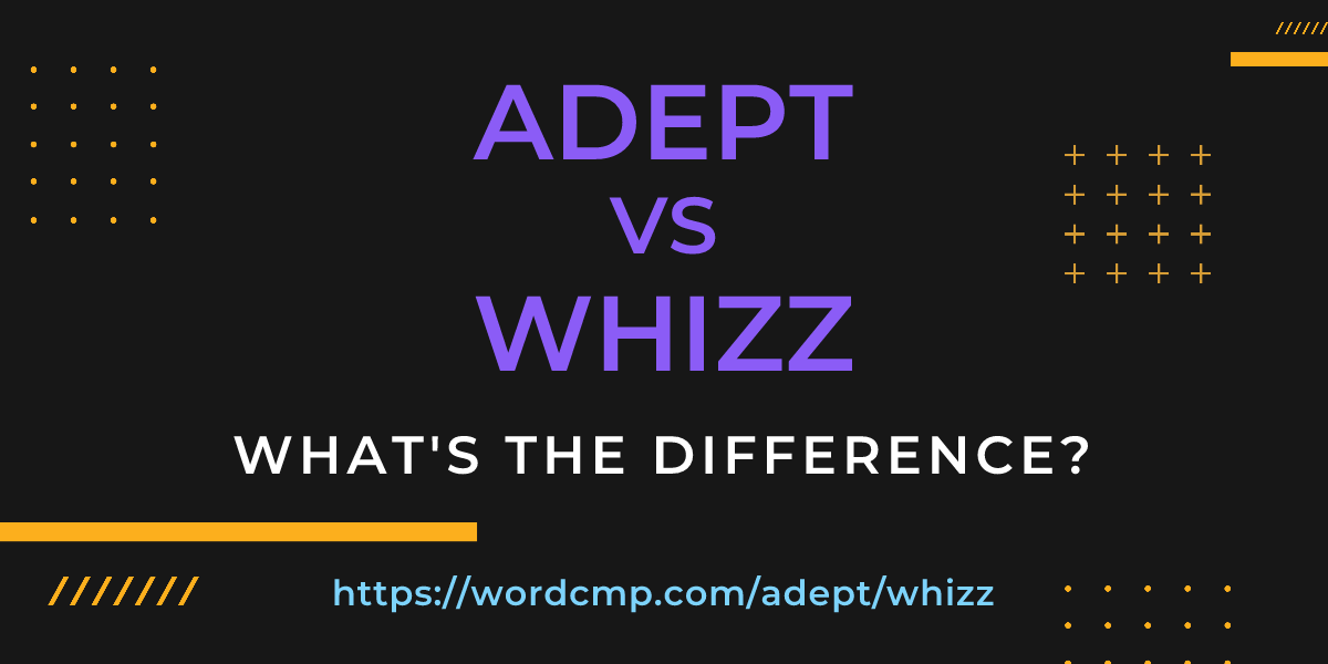 Difference between adept and whizz