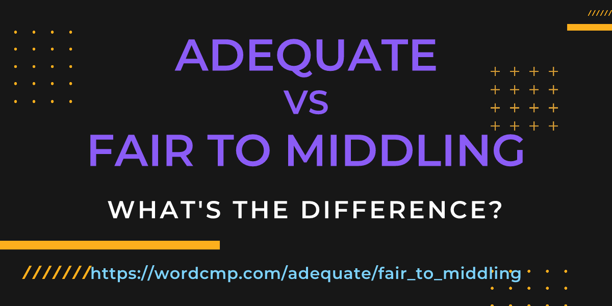 Difference between adequate and fair to middling