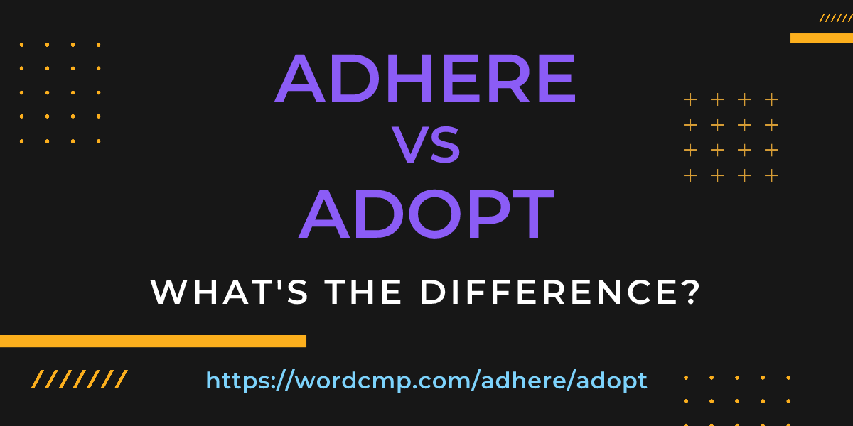 Difference between adhere and adopt