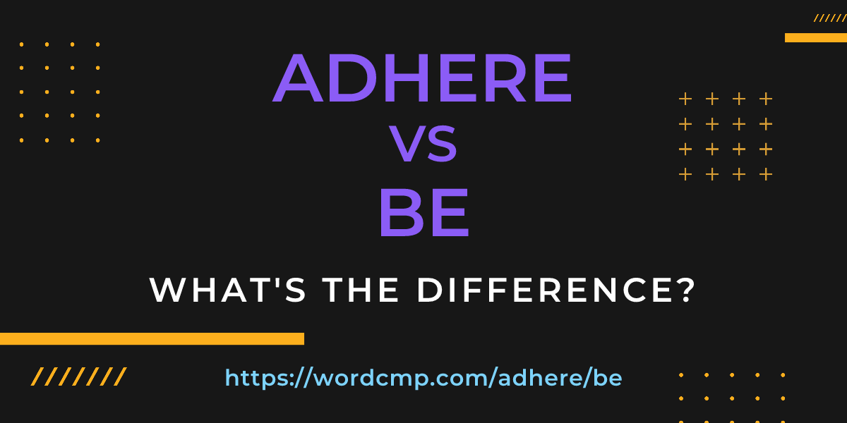 Difference between adhere and be