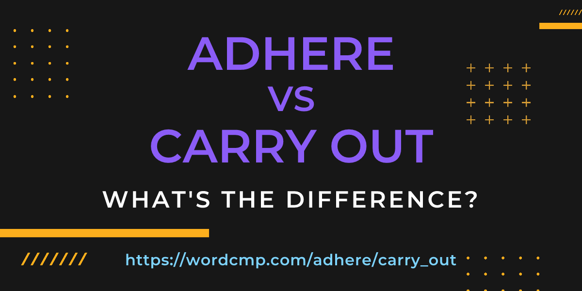 Difference between adhere and carry out