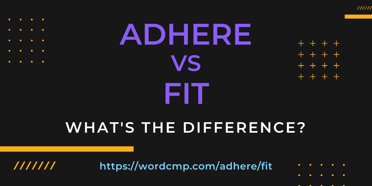 Difference between adhere and fit