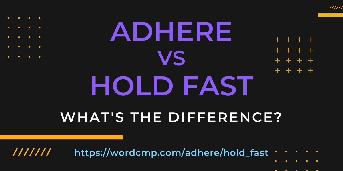 Difference between adhere and hold fast