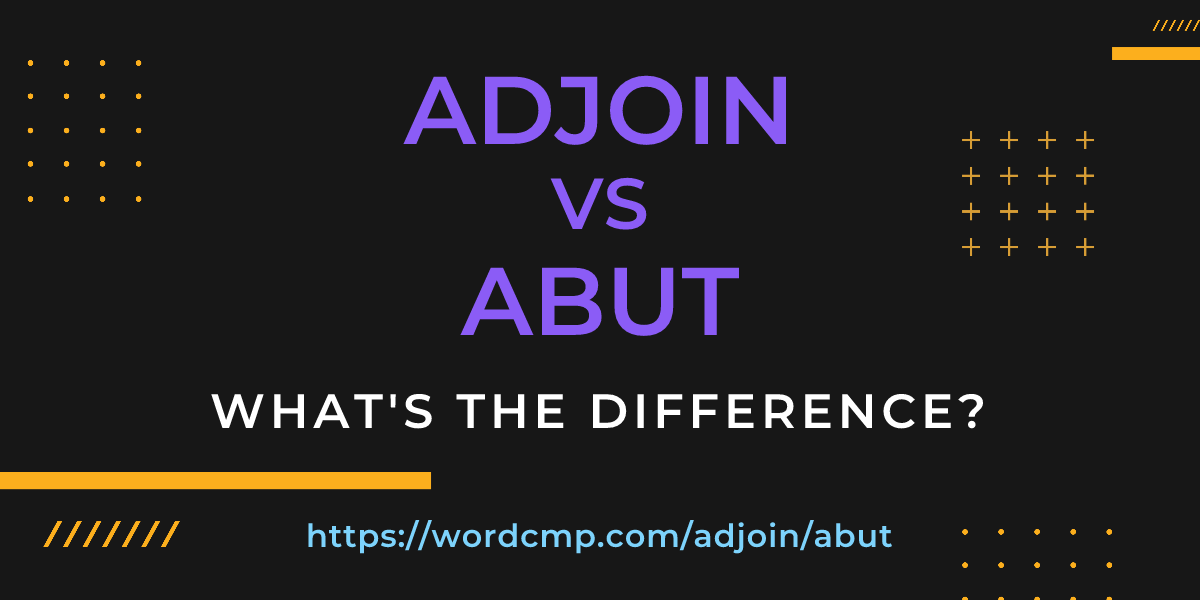 Difference between adjoin and abut