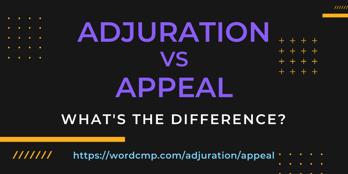 Difference between adjuration and appeal