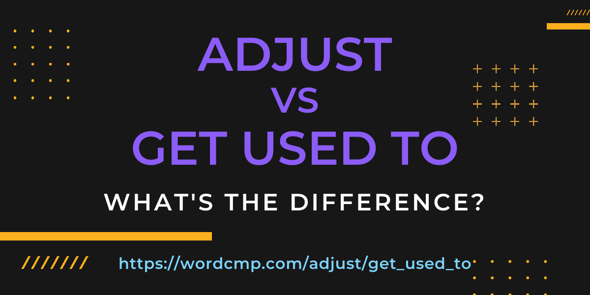 Difference between adjust and get used to