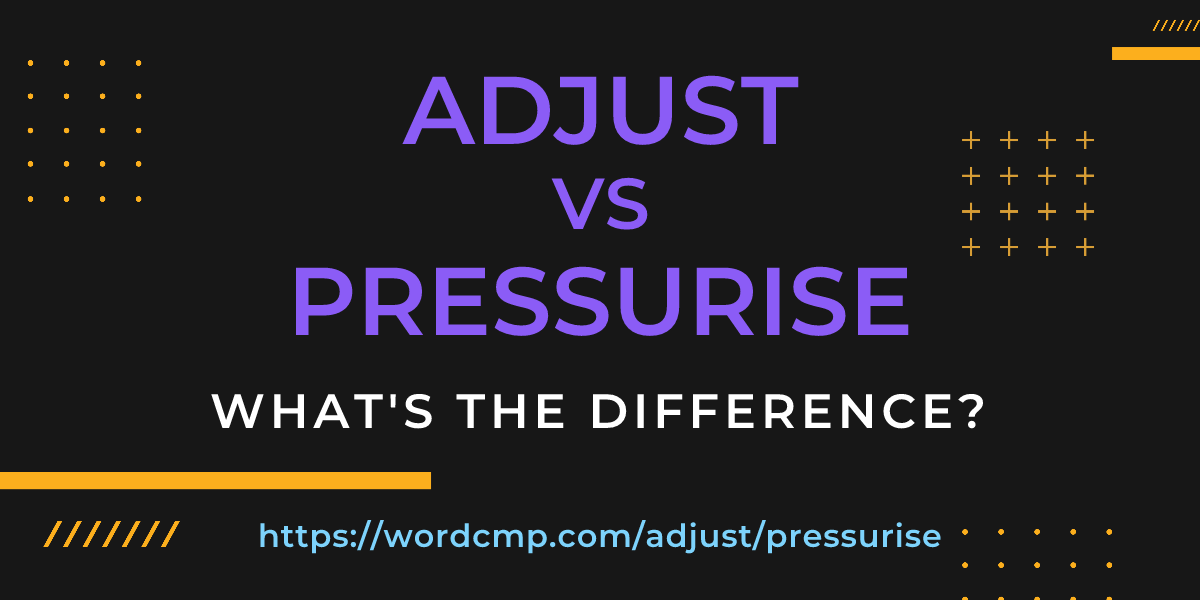 Difference between adjust and pressurise