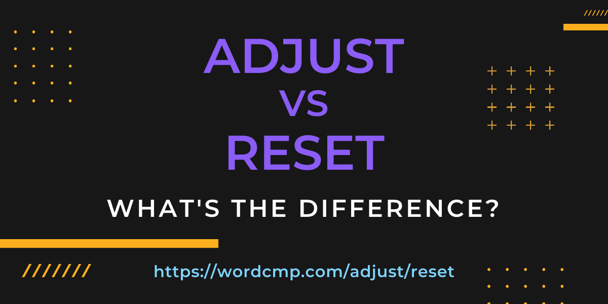 Difference between adjust and reset