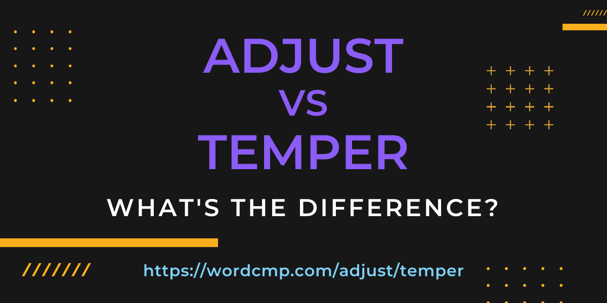 Difference between adjust and temper