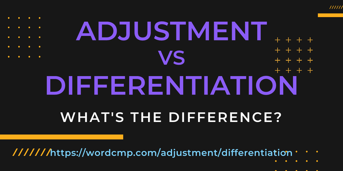 Difference between adjustment and differentiation