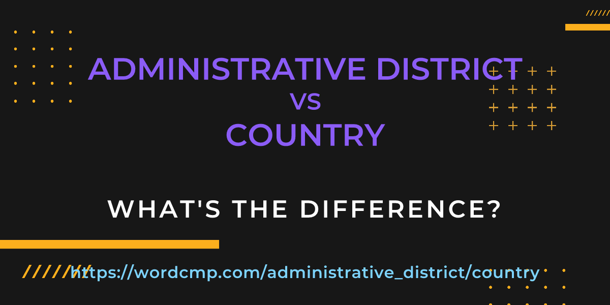 Difference between administrative district and country