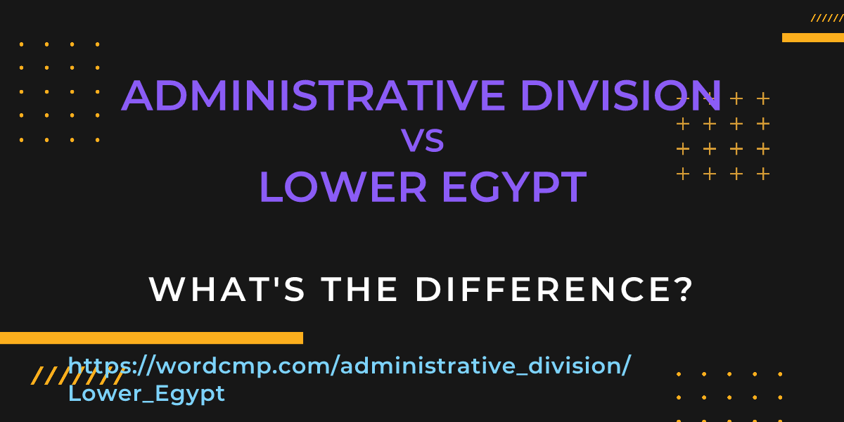 Difference between administrative division and Lower Egypt