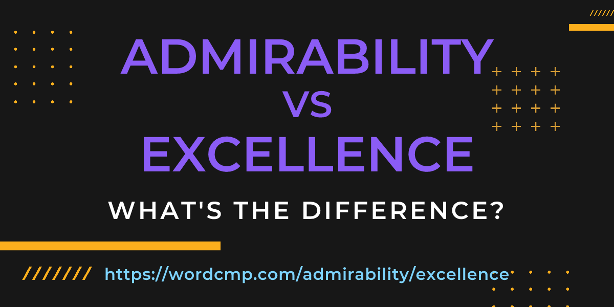 Difference between admirability and excellence