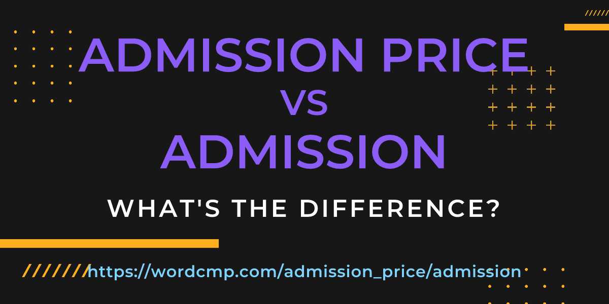Difference between admission price and admission