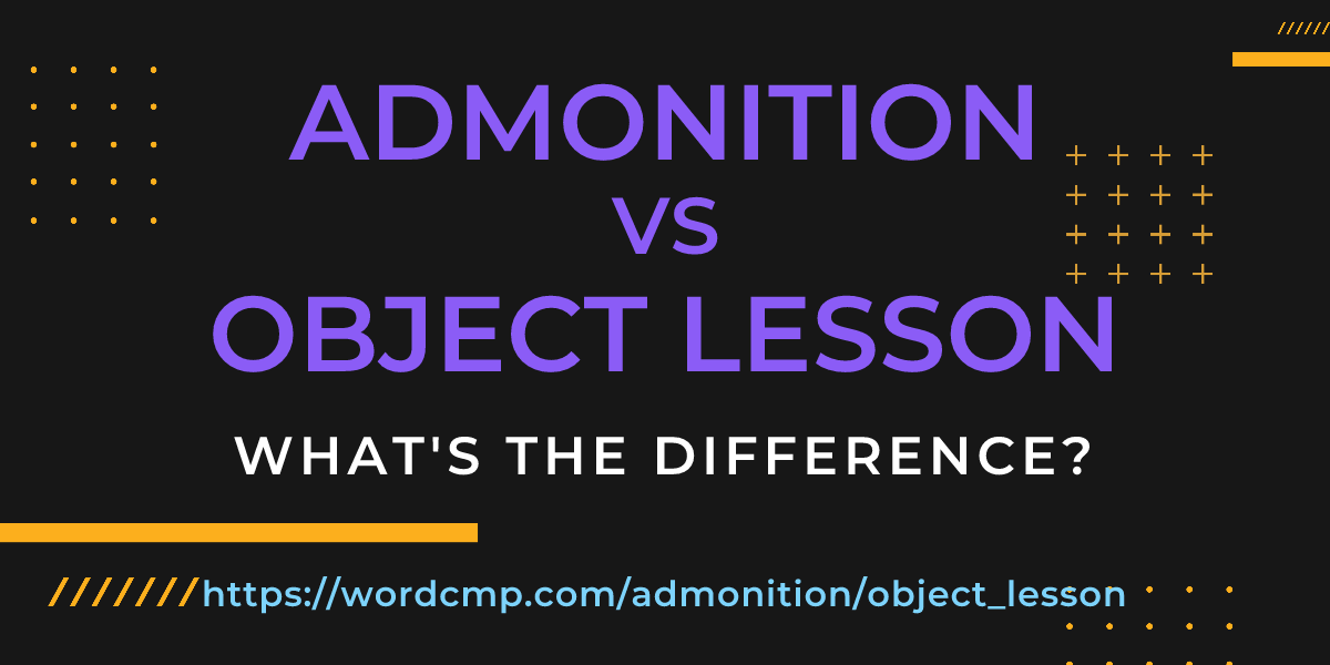 Difference between admonition and object lesson