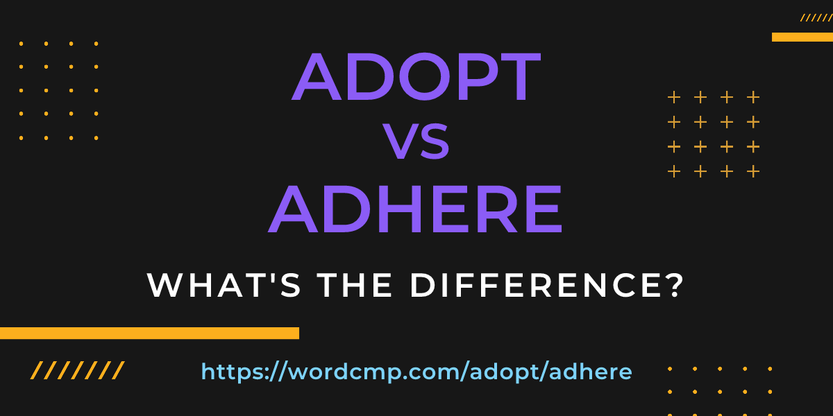 Difference between adopt and adhere