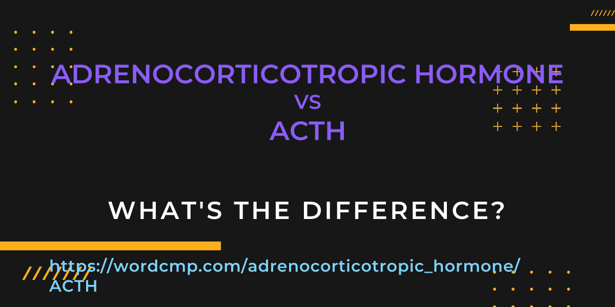 Difference between adrenocorticotropic hormone and ACTH