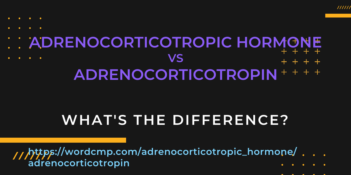 Difference between adrenocorticotropic hormone and adrenocorticotropin
