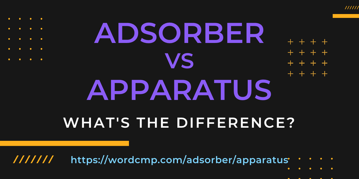Difference between adsorber and apparatus