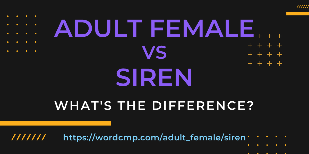 Difference between adult female and siren