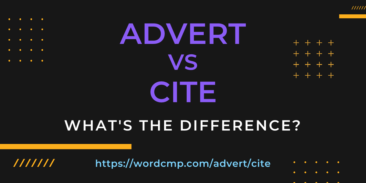 Difference between advert and cite