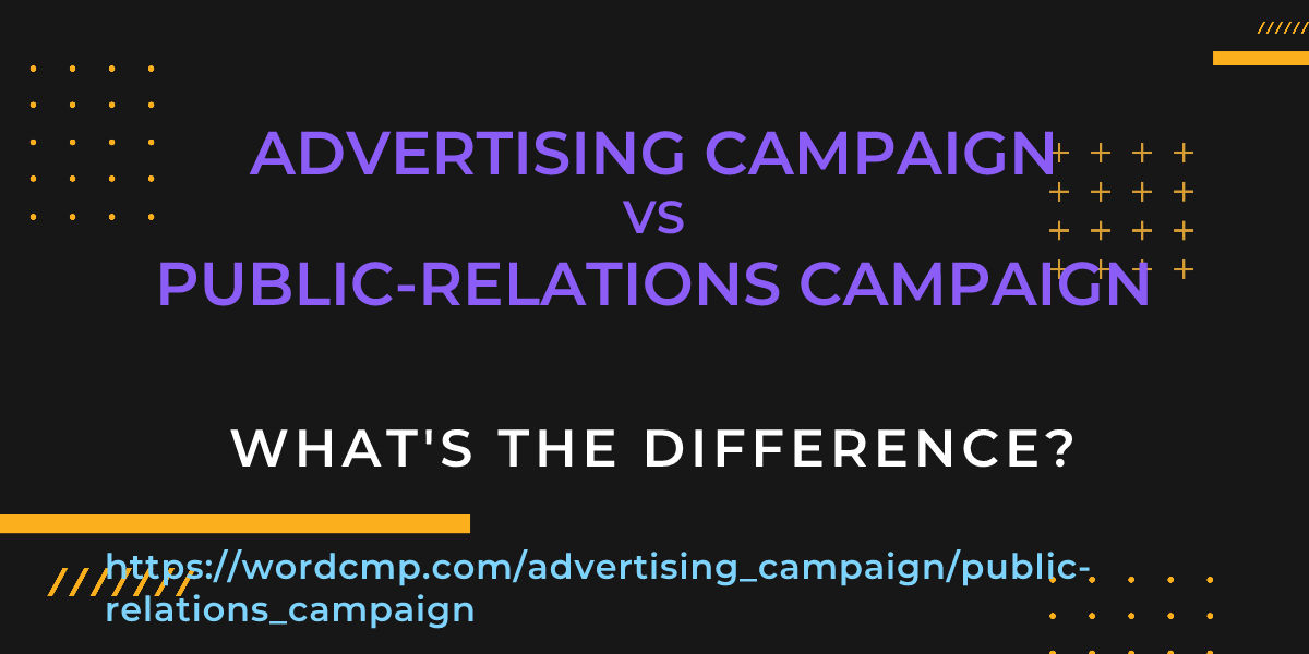 Difference between advertising campaign and public-relations campaign