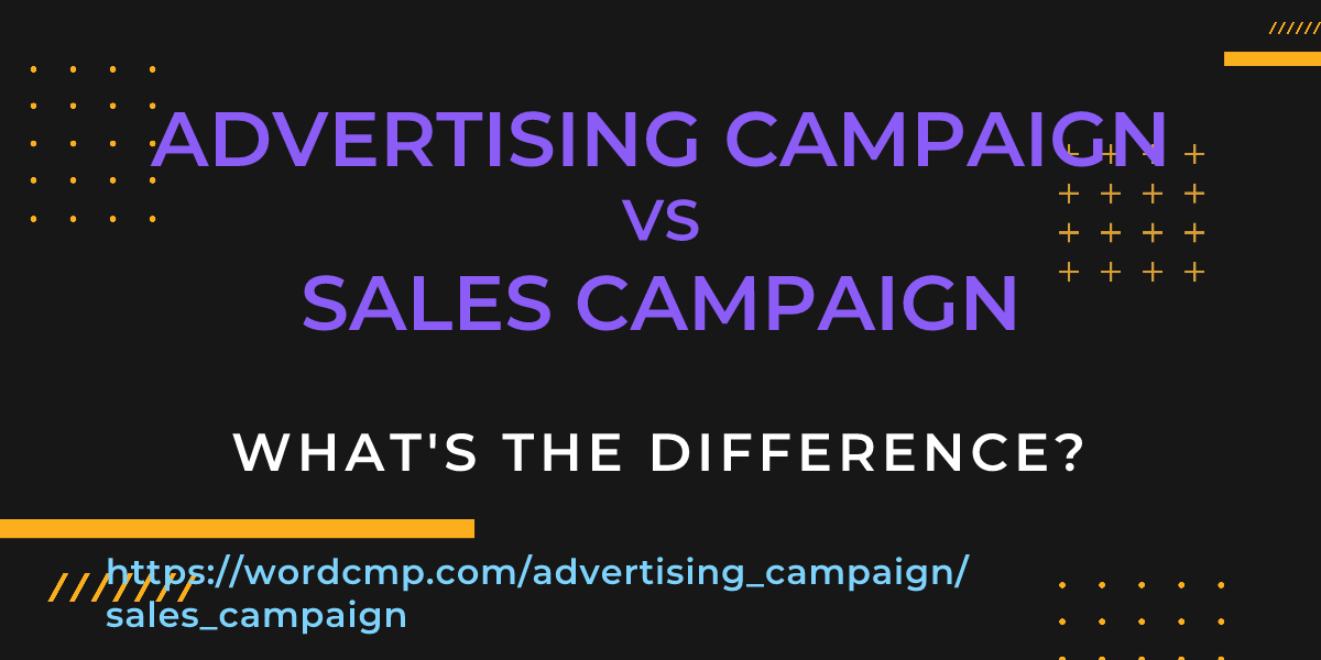 Difference between advertising campaign and sales campaign
