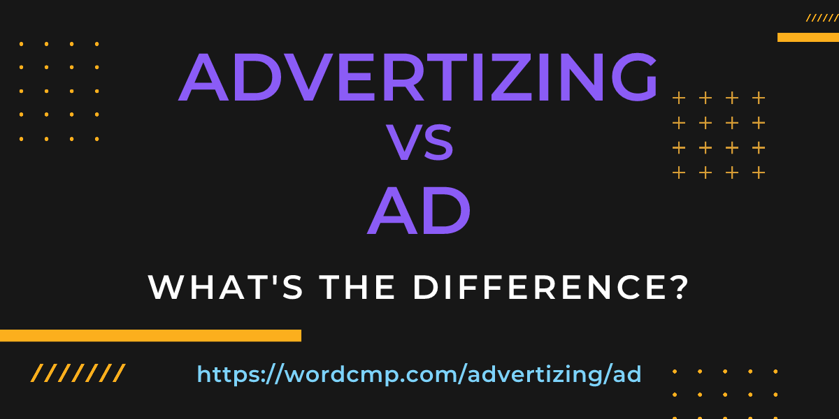 Difference between advertizing and ad