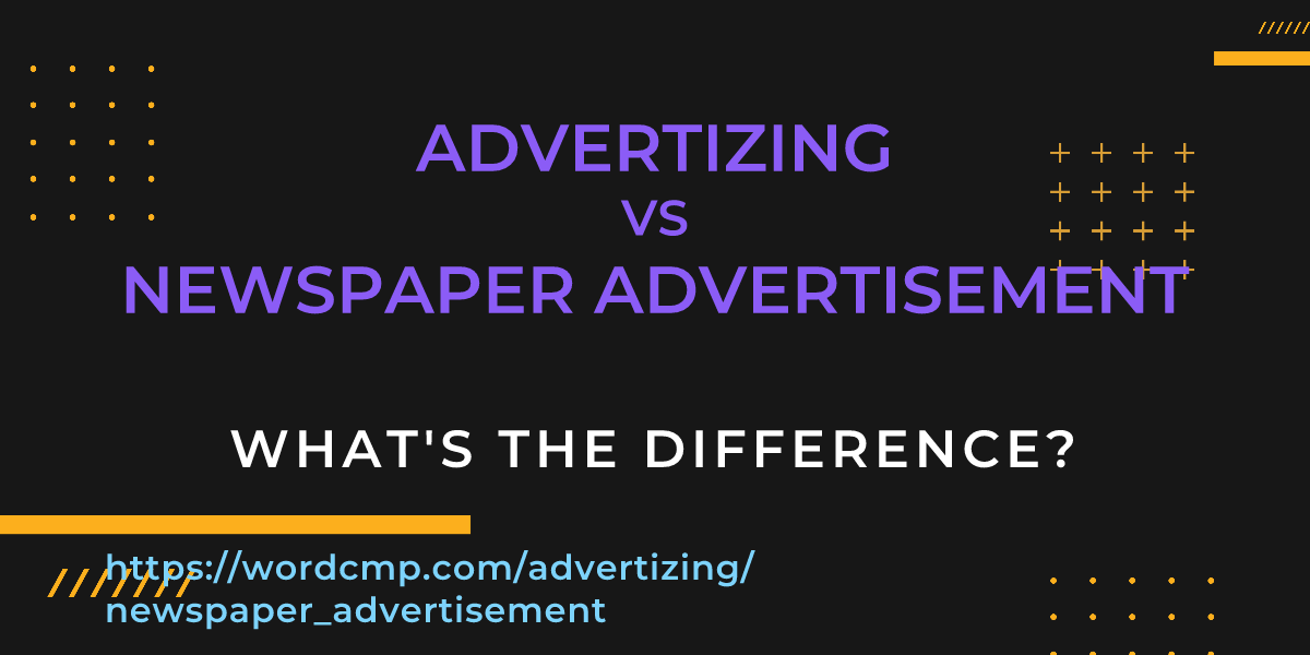 Difference between advertizing and newspaper advertisement