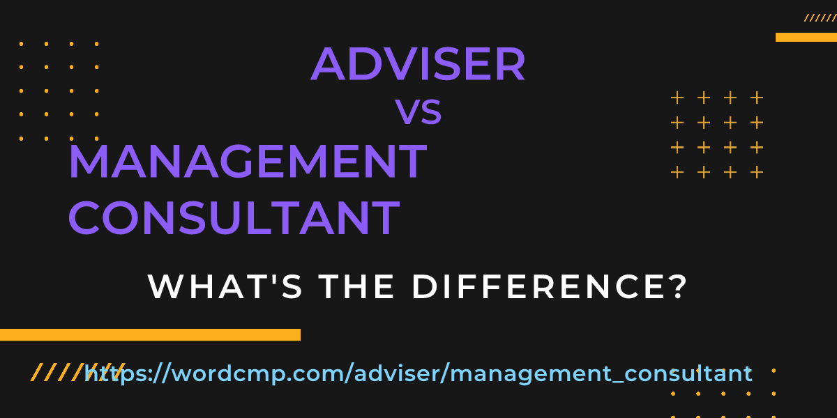 Difference between adviser and management consultant