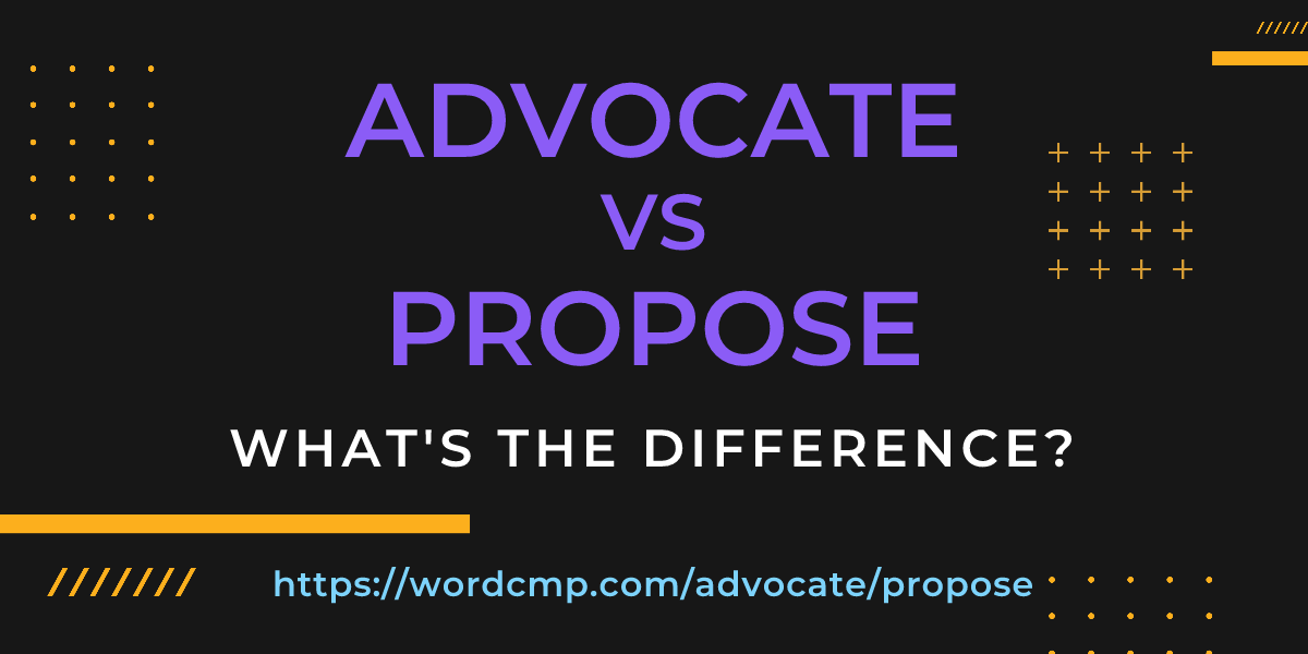 Difference between advocate and propose