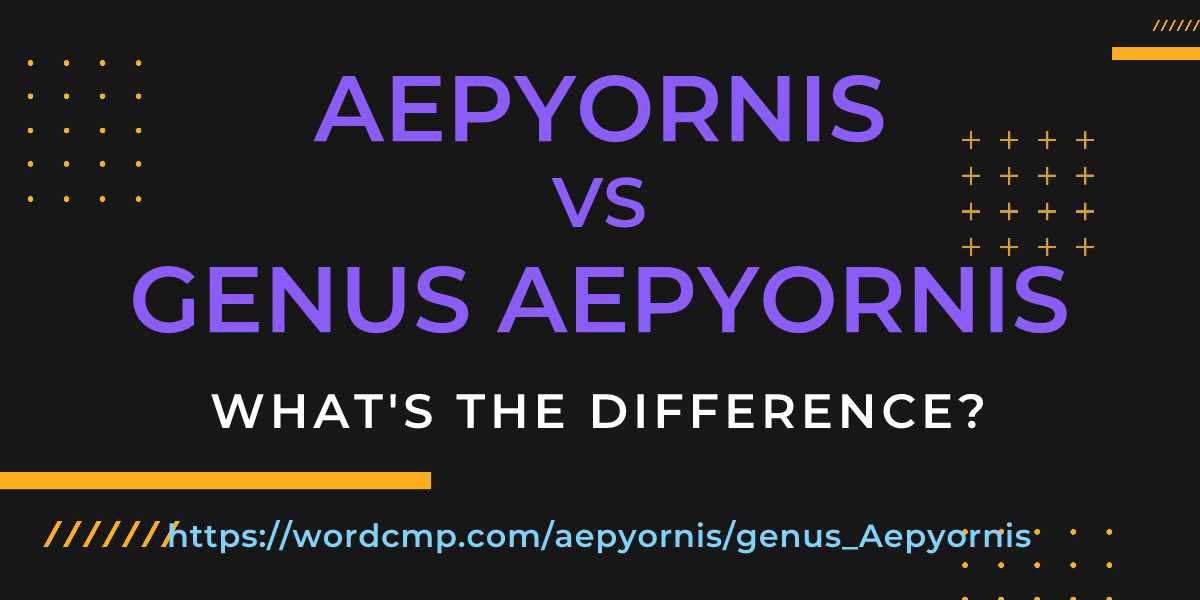 Difference between aepyornis and genus Aepyornis