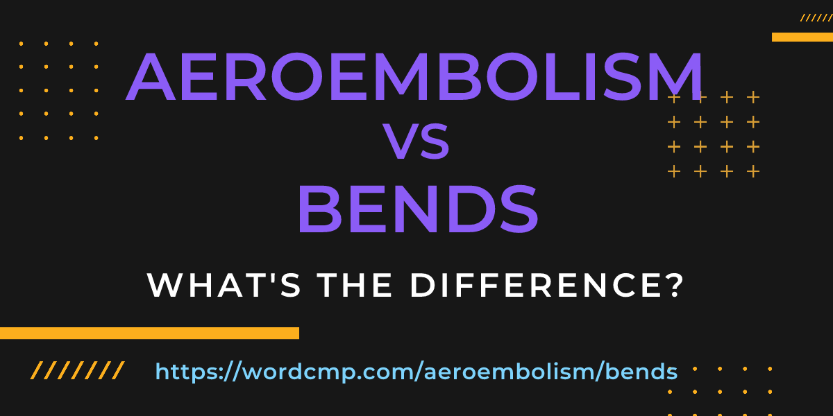 Difference between aeroembolism and bends