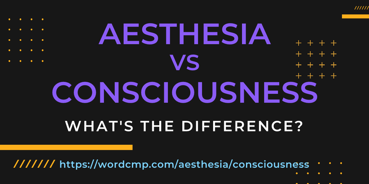 Difference between aesthesia and consciousness