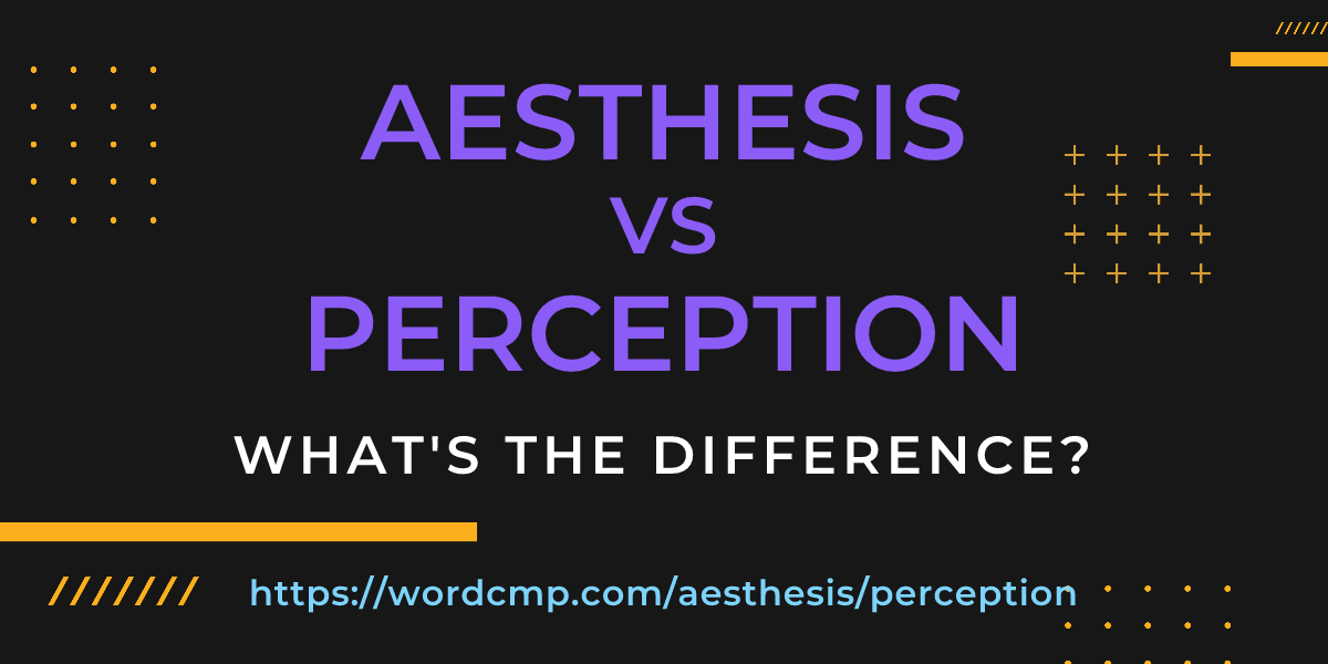 Difference between aesthesis and perception
