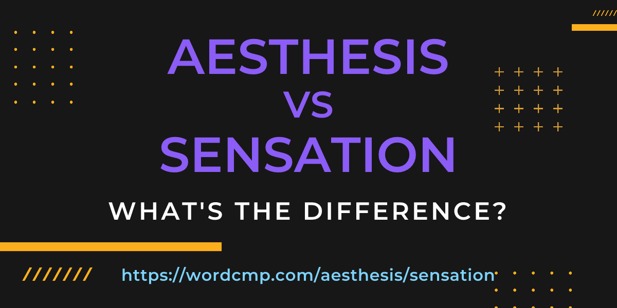 Difference between aesthesis and sensation