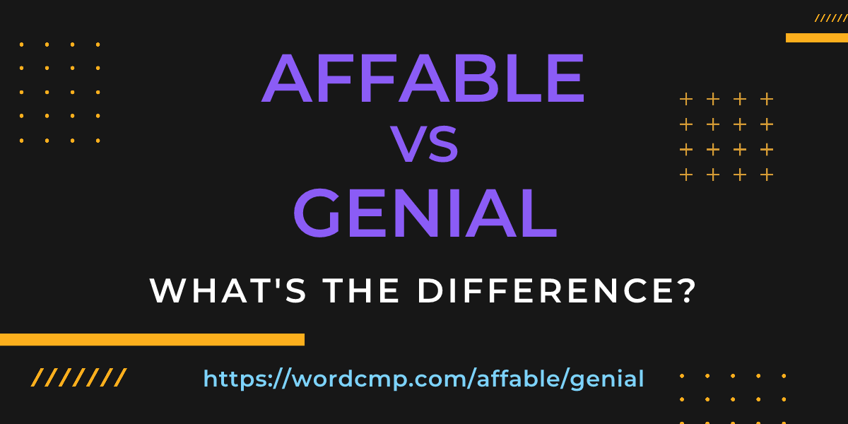 Difference between affable and genial