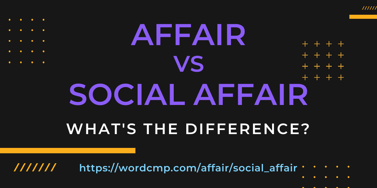 Difference between affair and social affair