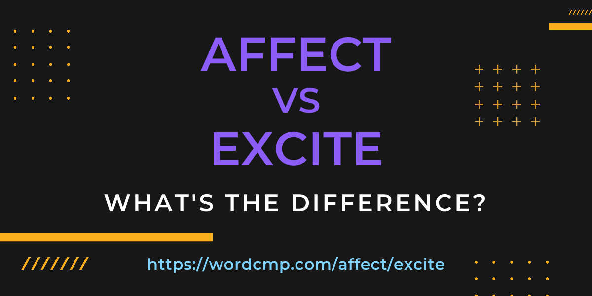 Difference between affect and excite