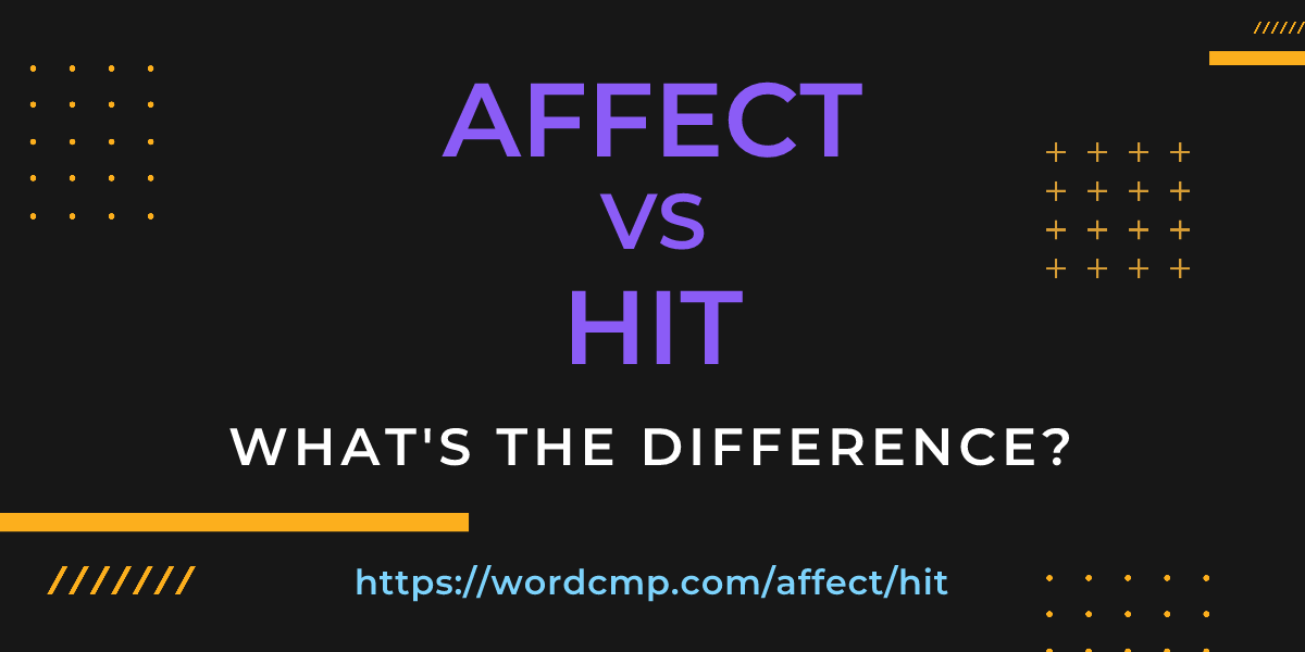 Difference between affect and hit