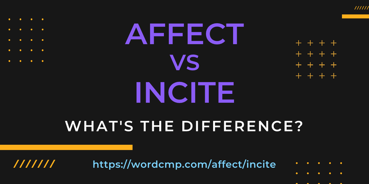 Difference between affect and incite