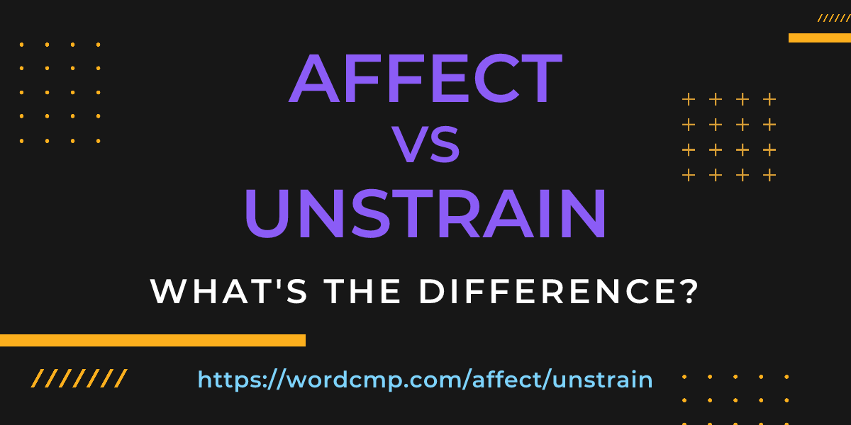 Difference between affect and unstrain