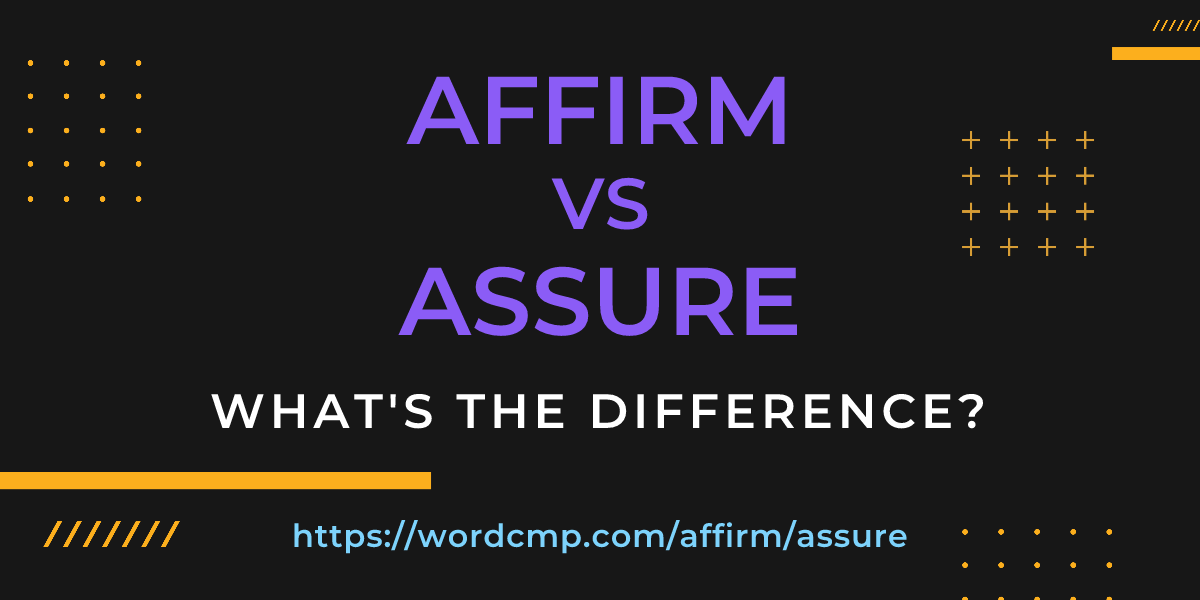 Difference between affirm and assure