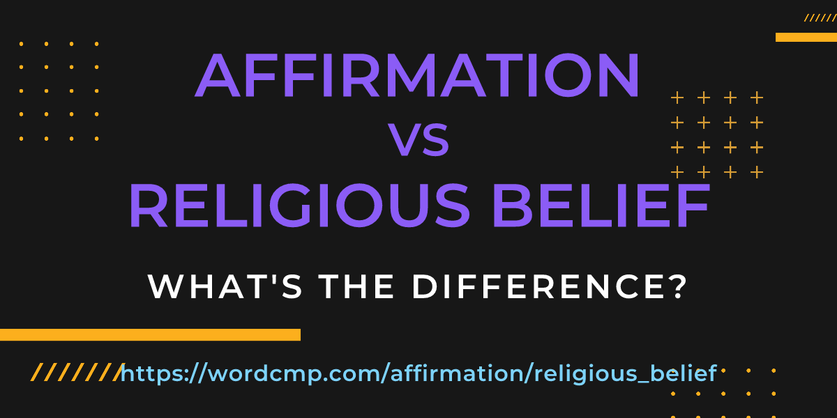Difference between affirmation and religious belief