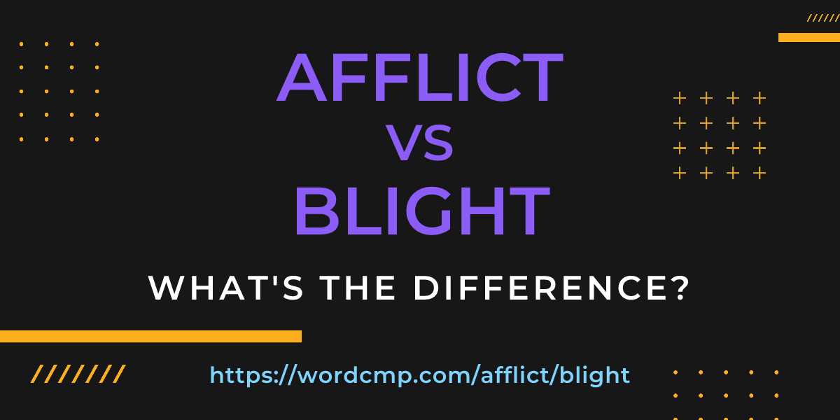 Difference between afflict and blight