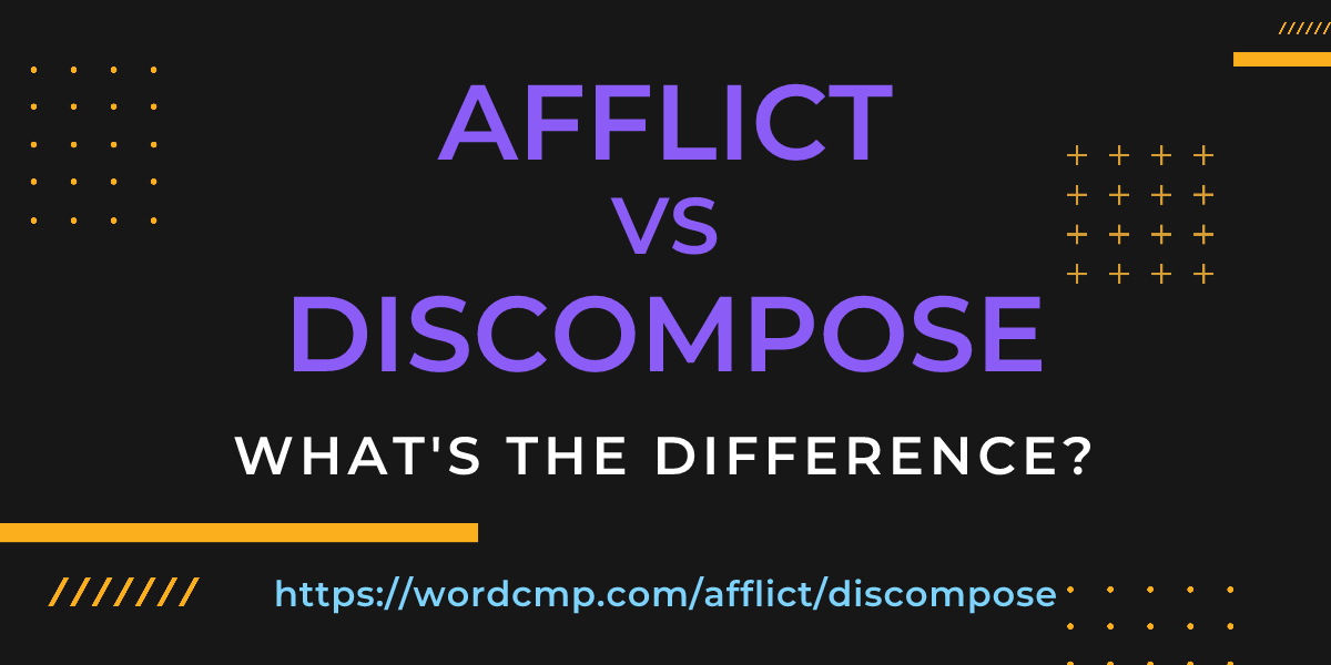 Difference between afflict and discompose