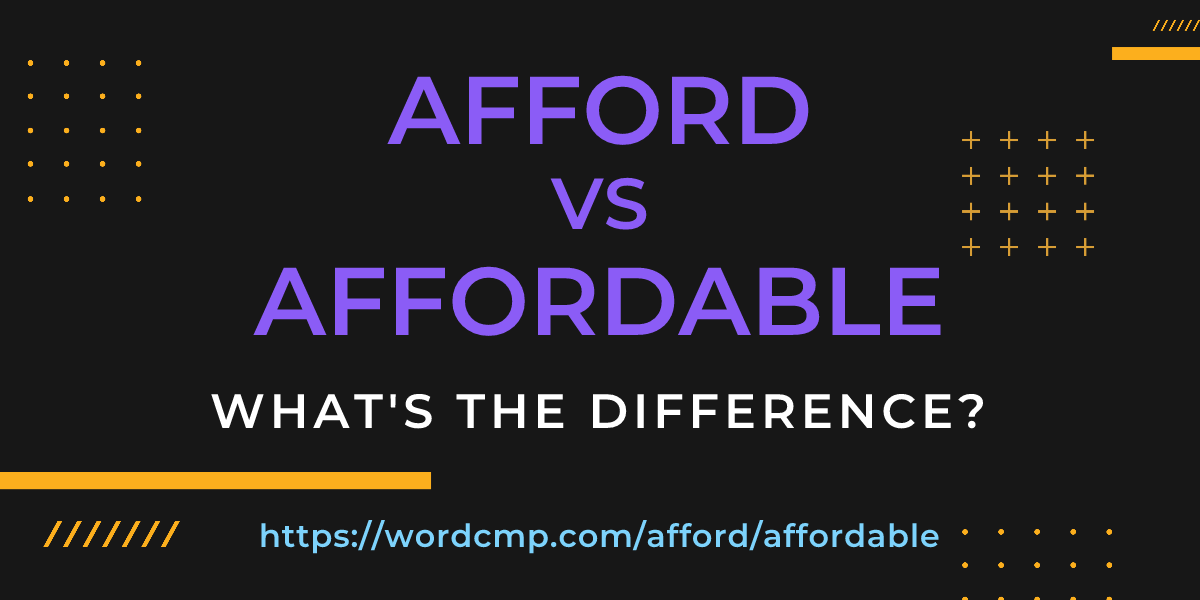 Difference between afford and affordable