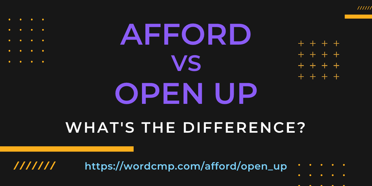 Difference between afford and open up