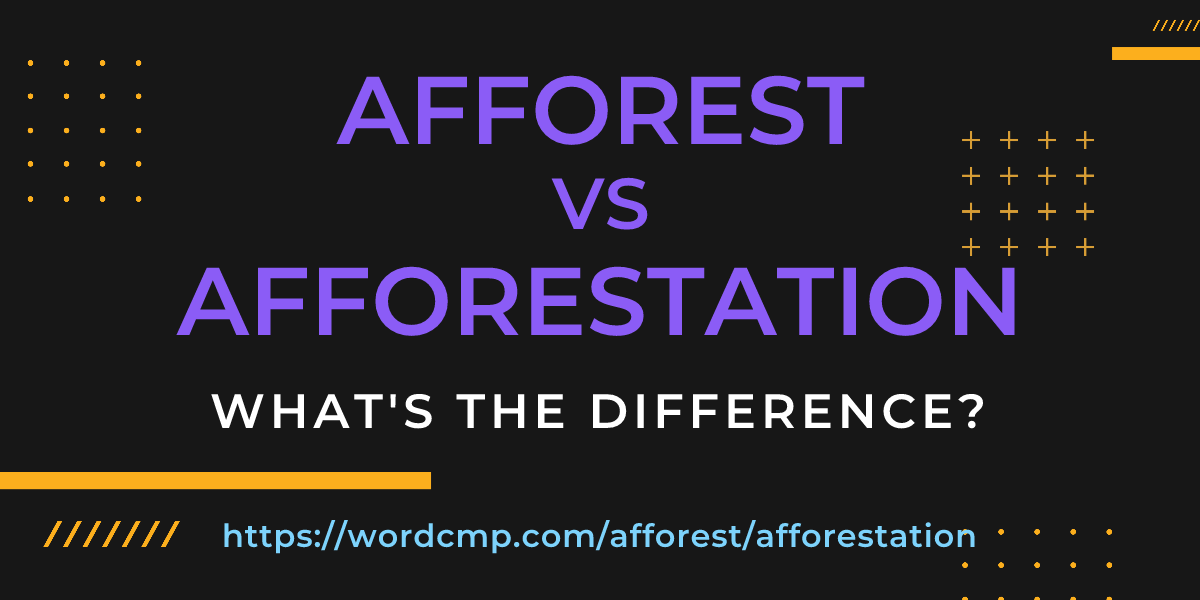 Difference between afforest and afforestation